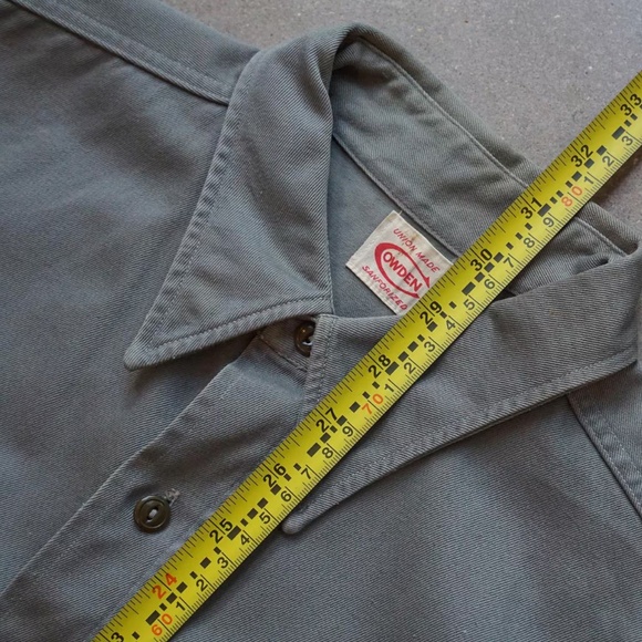 1940s Cowden Gray Twill Shirt Union Made Sanforized Workwear - Picture 6 of 10